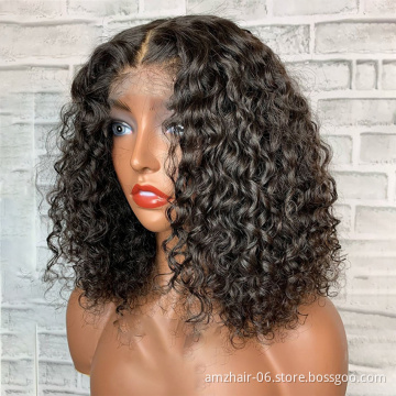 Bob Wig Raw Indian Virgin Human Hair Extension Hd Full Lace Frontal Wig For Black Women Deep Wave Natural Hair Lace Front Wig